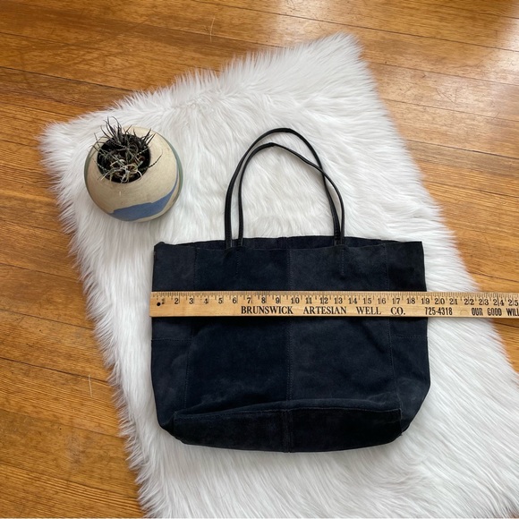 Mango large suede leather tote bag - Picture 5 of 9